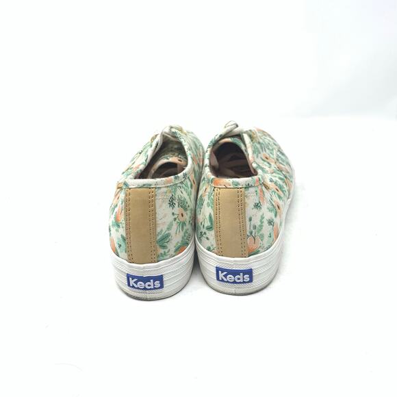 Keds x Rifle Paper Pink Green Wildflower Triple Decker Platform Sneaker Floral 9 - Picture 6 of 8